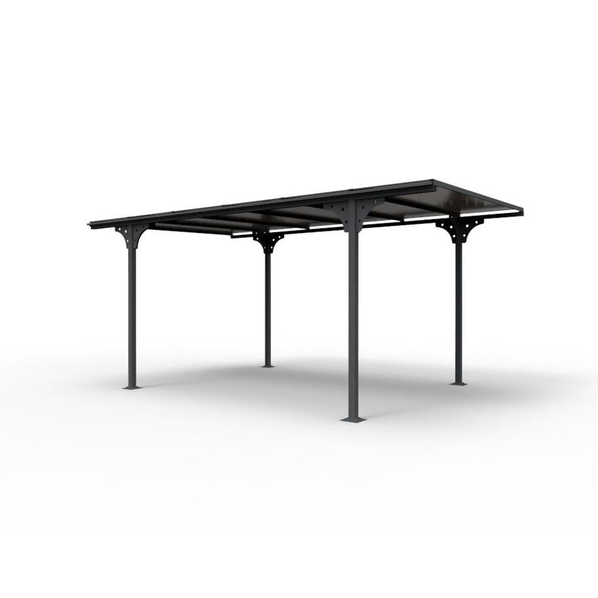 Voir la diapositive 4 : Carport Aluminium - Toit plat - Anthracite - 14,7 m² - SOMERSET
