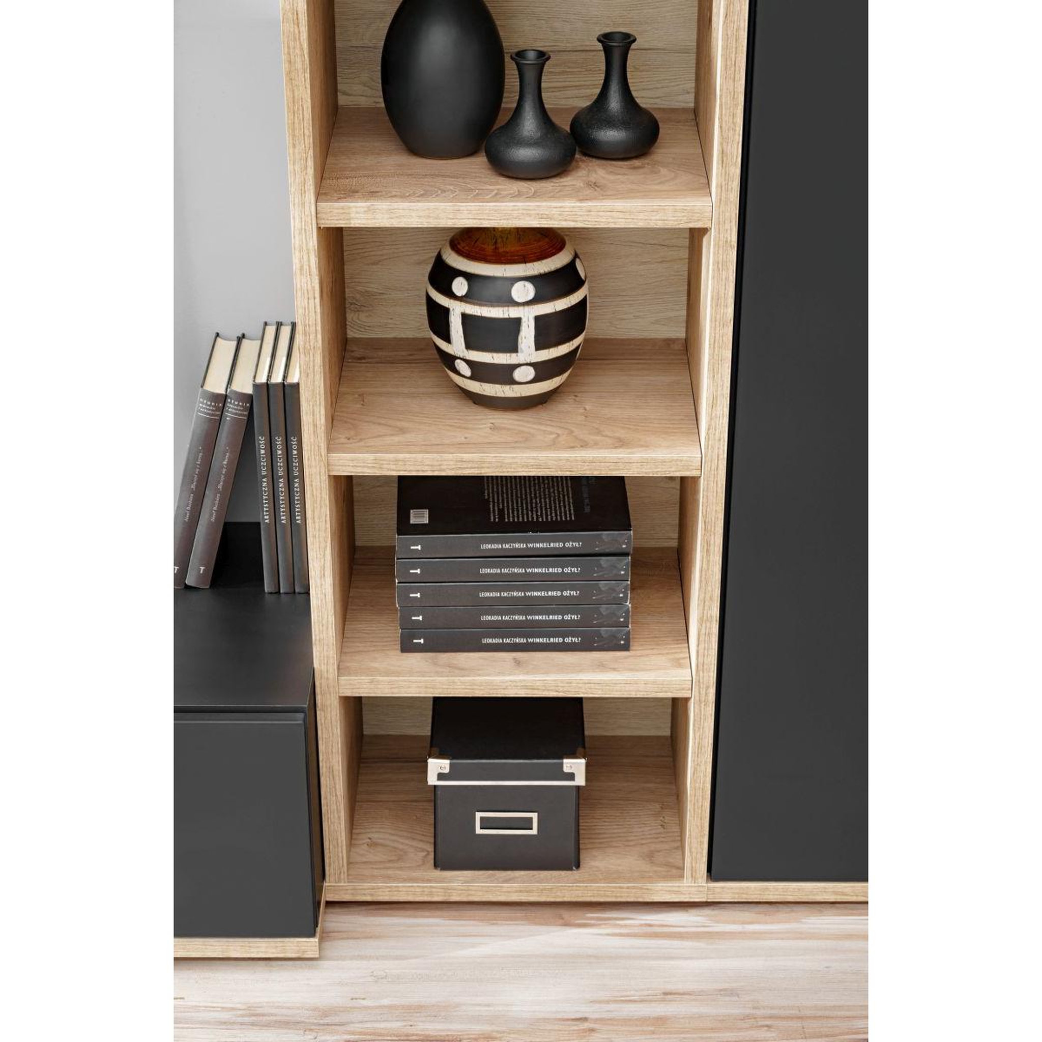 Voir la diapositive 5 : Paris Prix Ensemble meuble tv design  skill  240cm noir & naturel