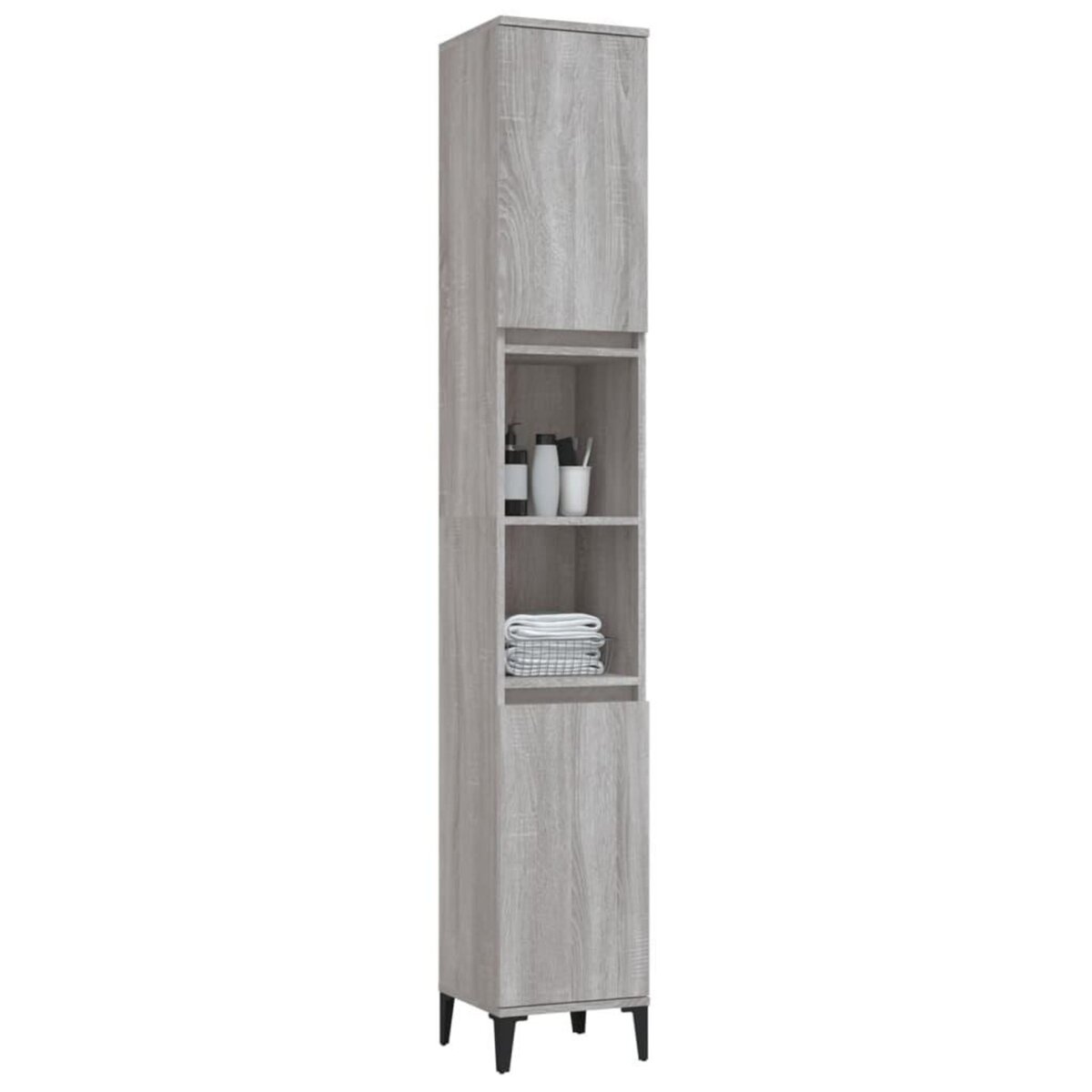 VIDAXL Armoire de bain sonoma gris 30x30x190 cm bois d'ingenierie