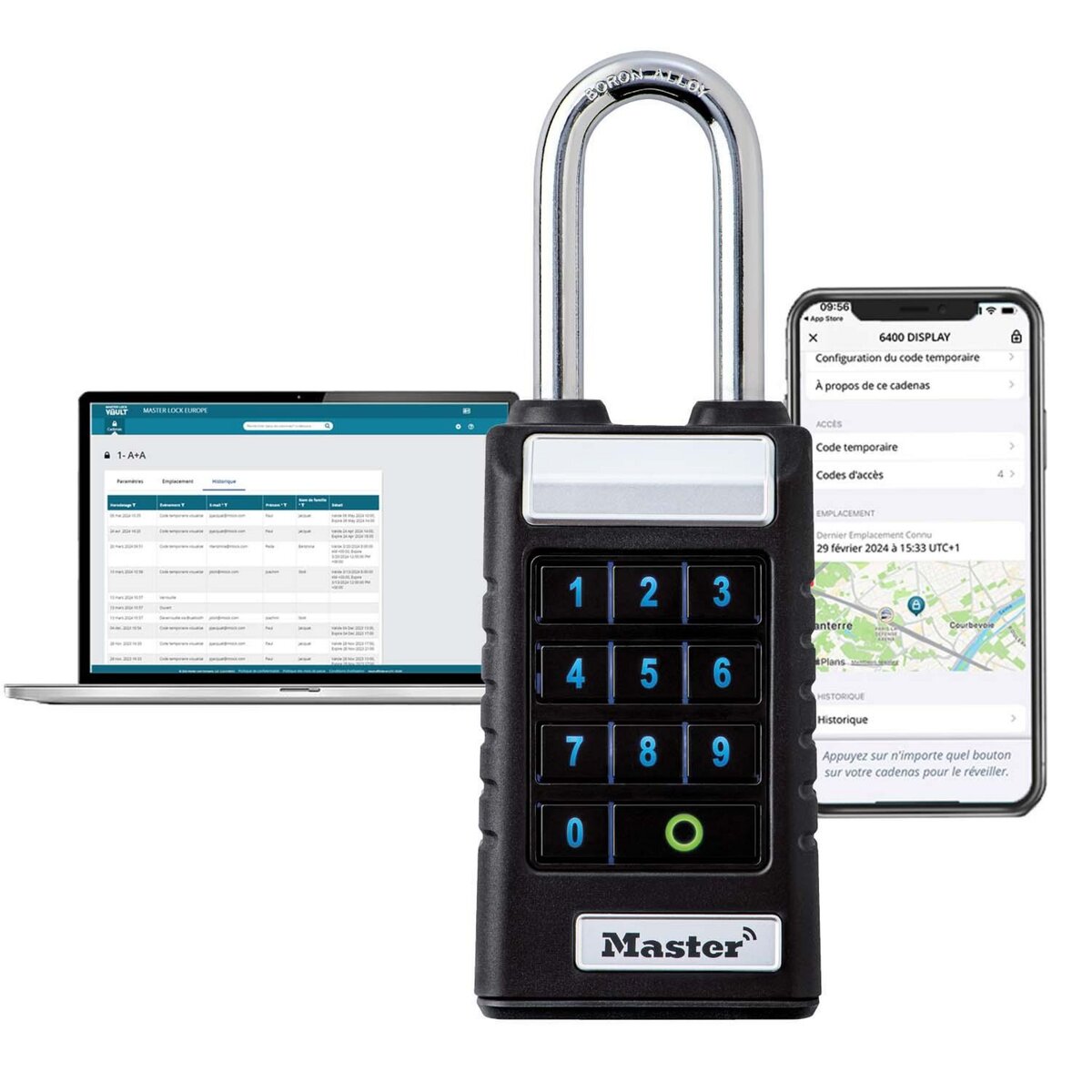 Master lock Cadenas Bluetooth pour Applications Professionnelles [Bluetooth Compatible avec Smartphones]