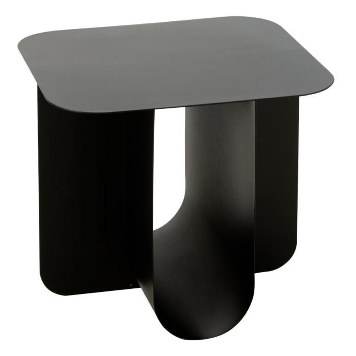 Paris Prix Table d'Appoint Carrée en Métal  Reva  39cm Noir