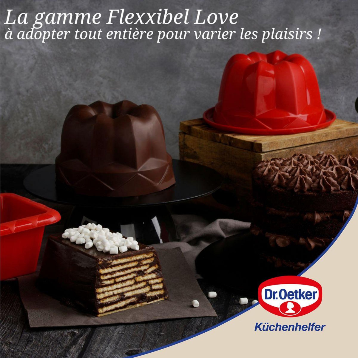 DR.OETKER Petit moule à cake 18cm en silicone Dr Oetker Flexxibel Love