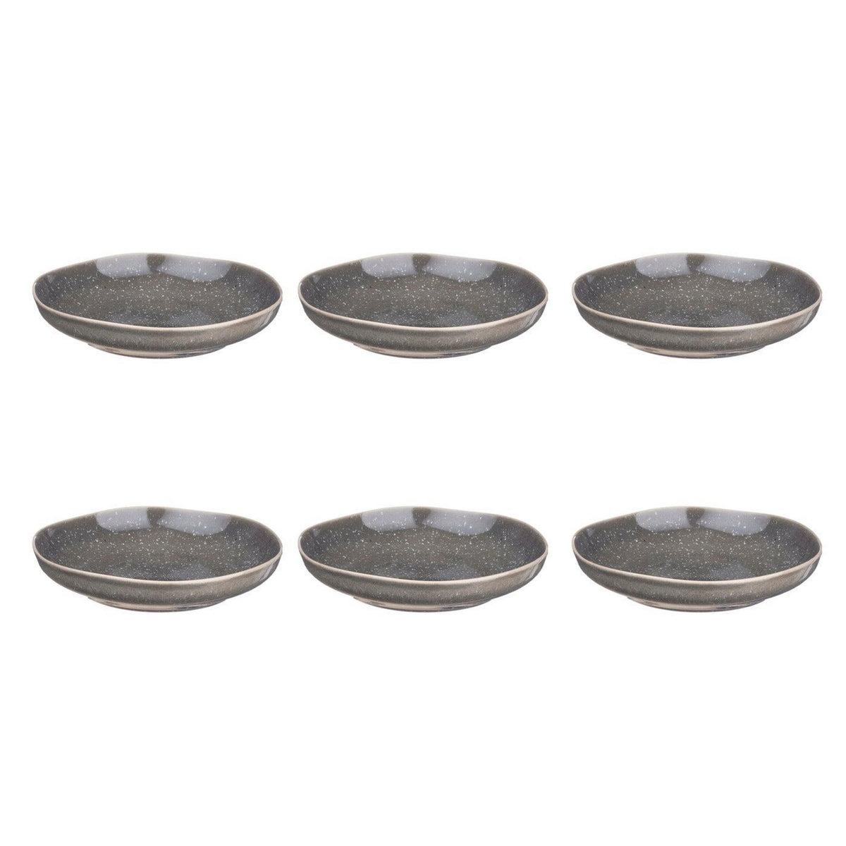 BJORN Assiette creuse STELLAR Ø22,5cm - 6 pièces - Gris béton