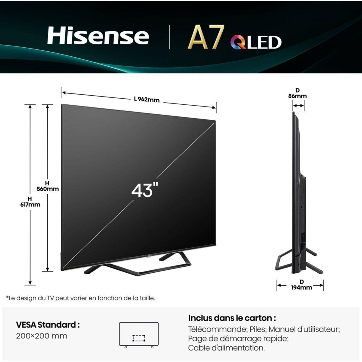 Hisense TV QLED 43A7Q 2025