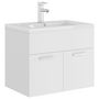 Voir la diapositive 2 : VIDAXL Armoire d'evier avec lavabo integre Blanc Agglomere