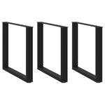 VIDAXL Pieds de table basse forme de U 3 pcs noir 80x(72-73) cm acier