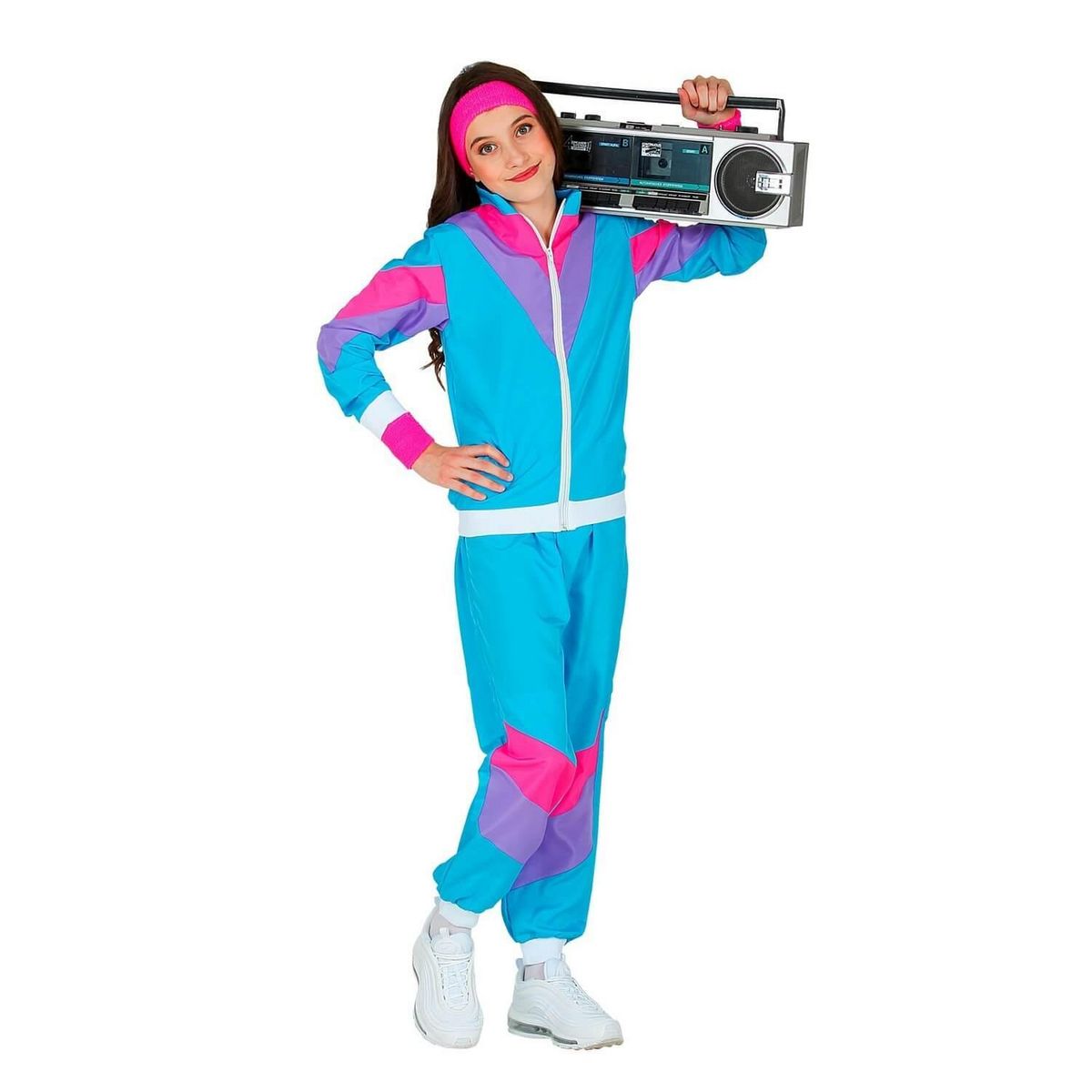 WIDMANN Déguisement jogging années 80 - Enfant - 8/10 ans (128 à 140 cm)