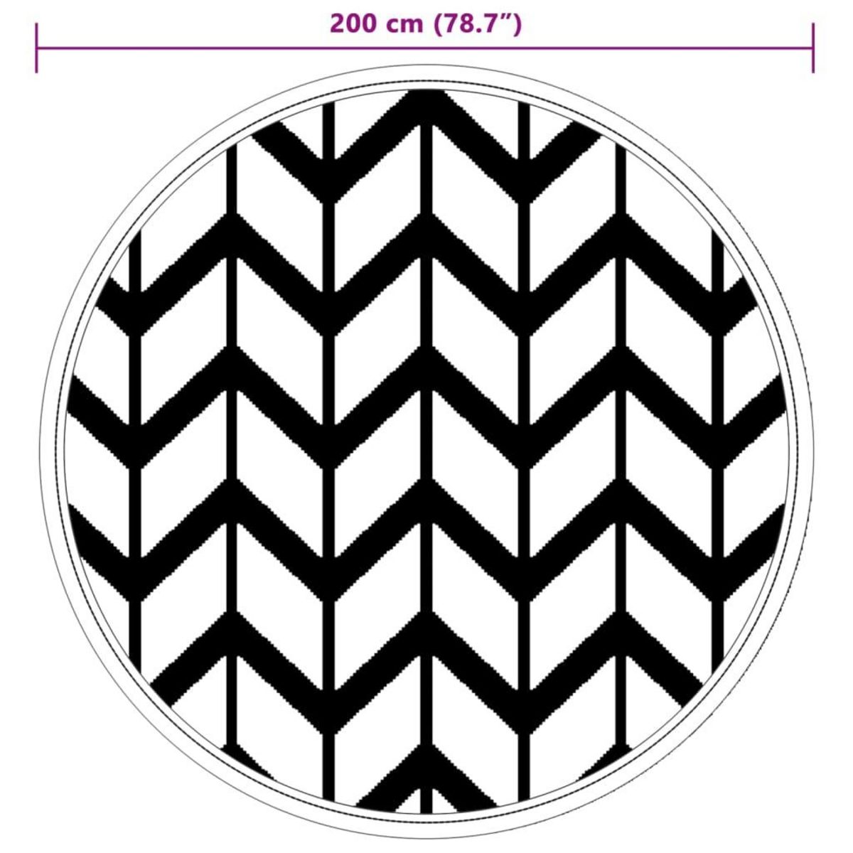 VIDAXL Tapis d'exterieur ARAKIL gris Ø200 cm PP