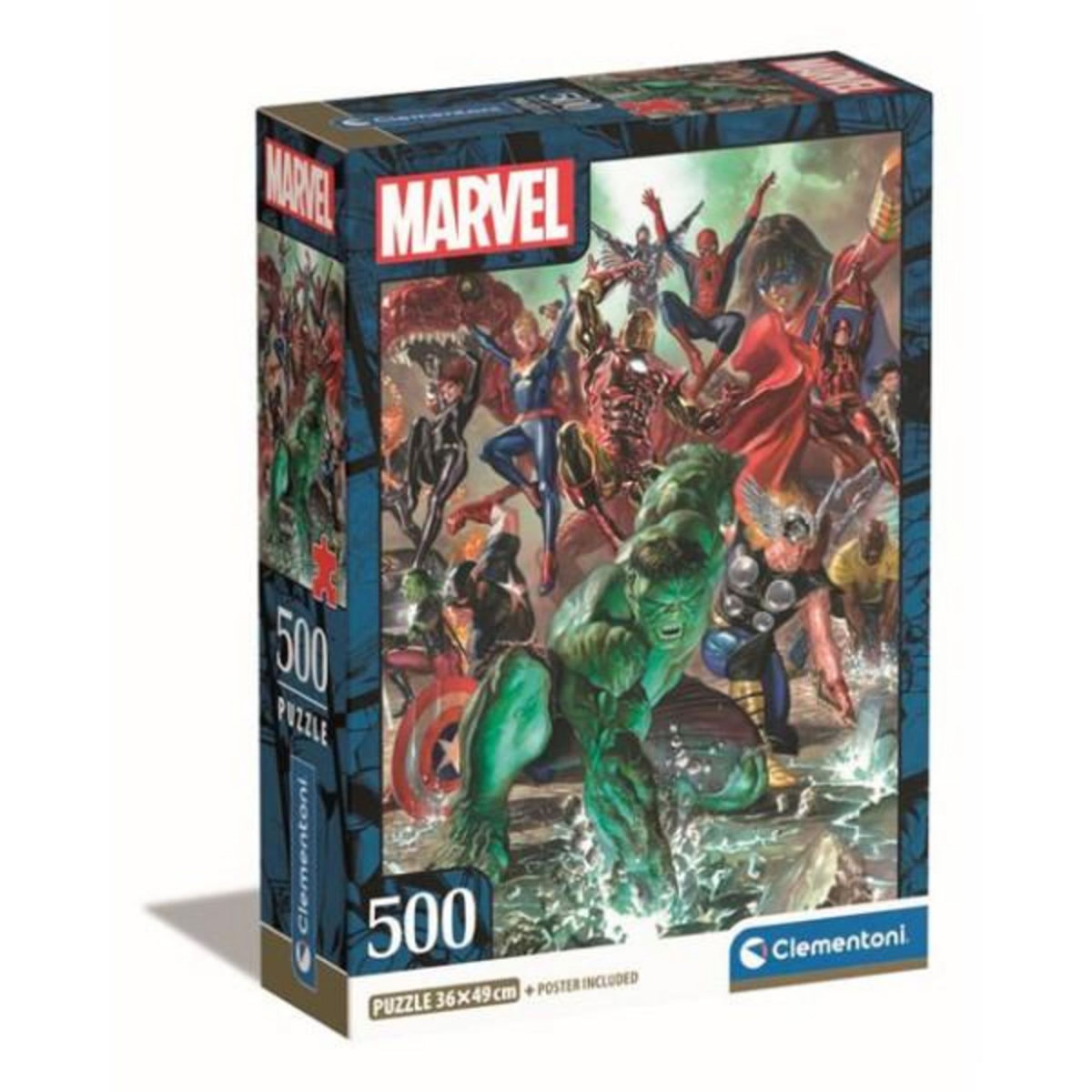 CLEMENTONI Puzzle 500 pièces Clementoni Compact Marvel The Avengers