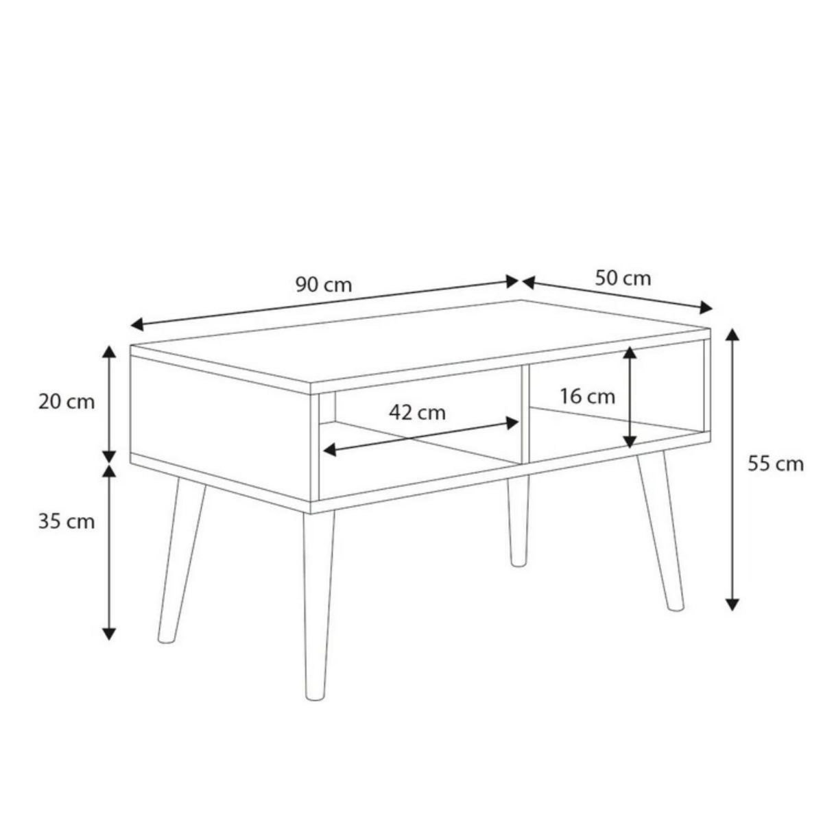 KOBI Table basse SANDI - 90 cm