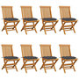 Voir la diapositive 1 : VIDAXL Chaises de jardin avec coussins anthracite lot de 8 Teck massif