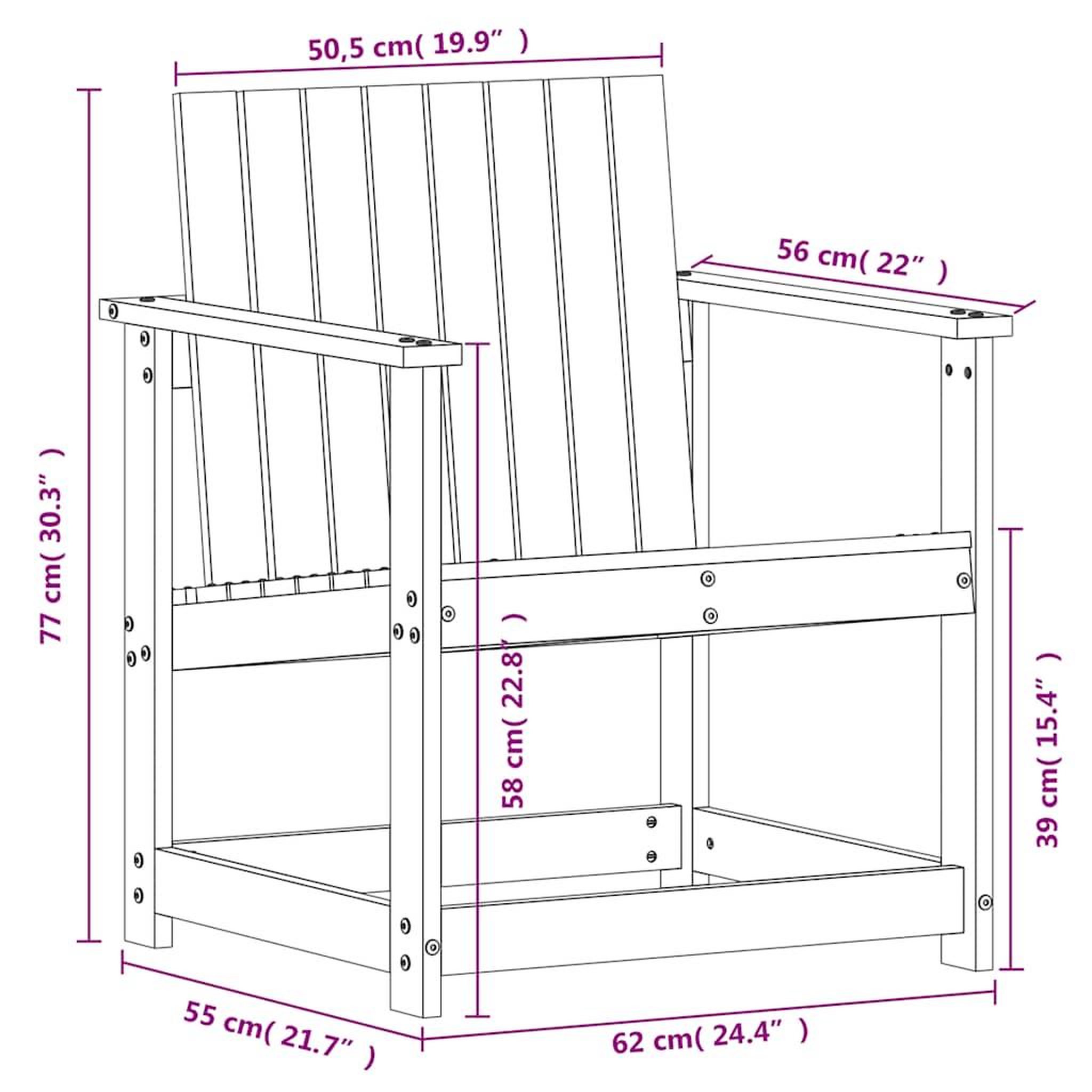 Voir la diapositive 6 : VIDAXL Salon de jardin 3 pcs cire marron bois de pin massif