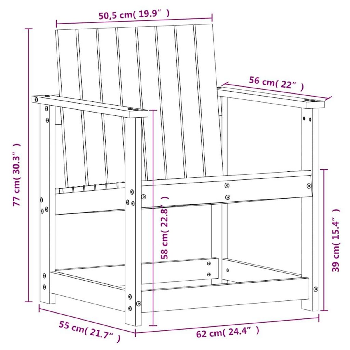 VIDAXL Salon de jardin 3 pcs cire marron bois de pin massif