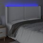 Voir la diapositive 4 : VIDAXL Tete de lit a LED Blanc 203x16x118/128 cm Similicuir