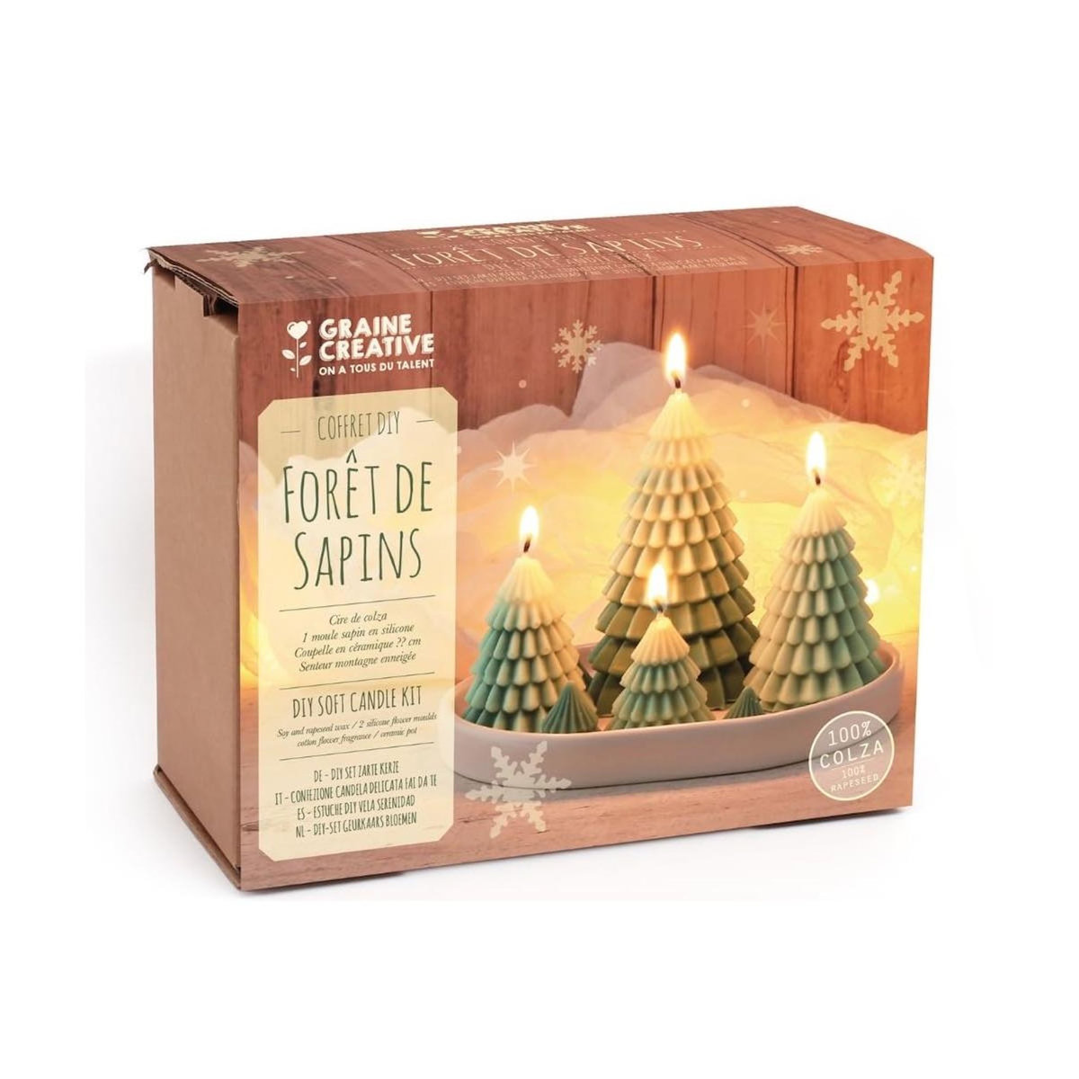 Graine créative Kit bougie forêt de sapins noel