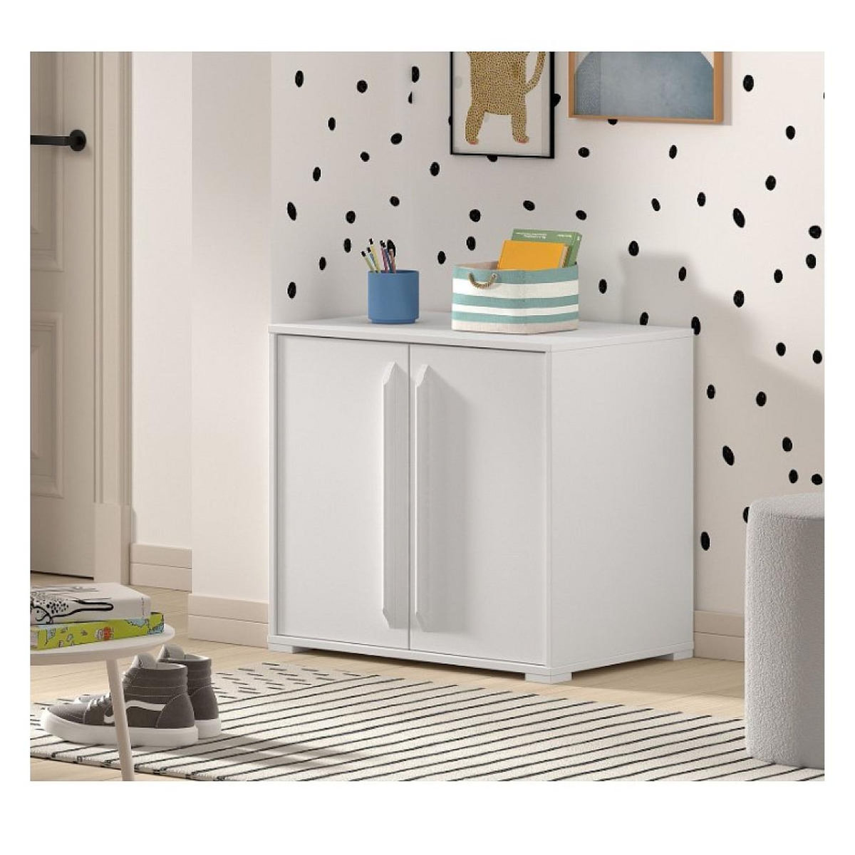 Vipack Commode SAM blanche - Pour lit mi-hauteur