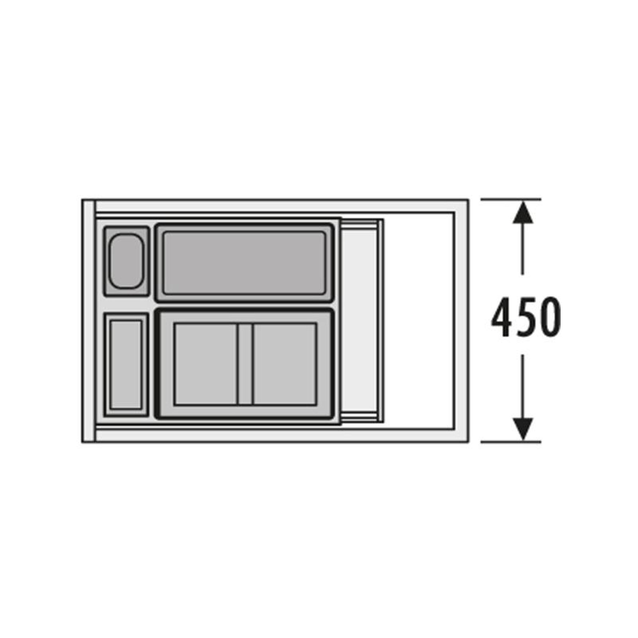 Voir la diapositive 4 : HAILO Poubelle de cuisine encastrable pour tiroir coulissant 30l hailo as xxl 450