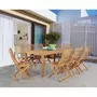 MARKET24 Salon de jardin en bois eucalyptus FSC 8 personnes - Table 180 x 90 cm + 8 chaises pliantes