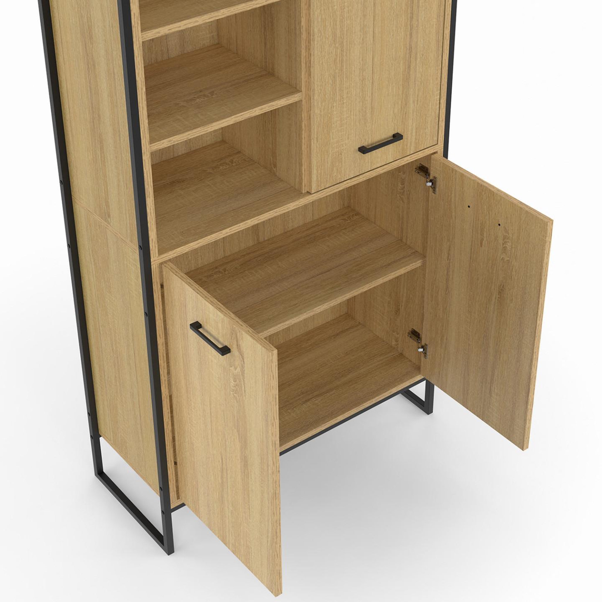 Voir la diapositive 6 : ID MARKET Buffet haut h. 160 cm detroit 3 portes design industriel