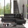Voir la diapositive 4 : BEST MOBILIER Lisbona - canapé d'angle convertible - en pu - avec têtières réglables - droit