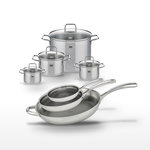 ELO Lot de 3 Poêles 24/28/32 cm et 4 Faitouts 14/16/20/26 cm Elo Relief Evolution