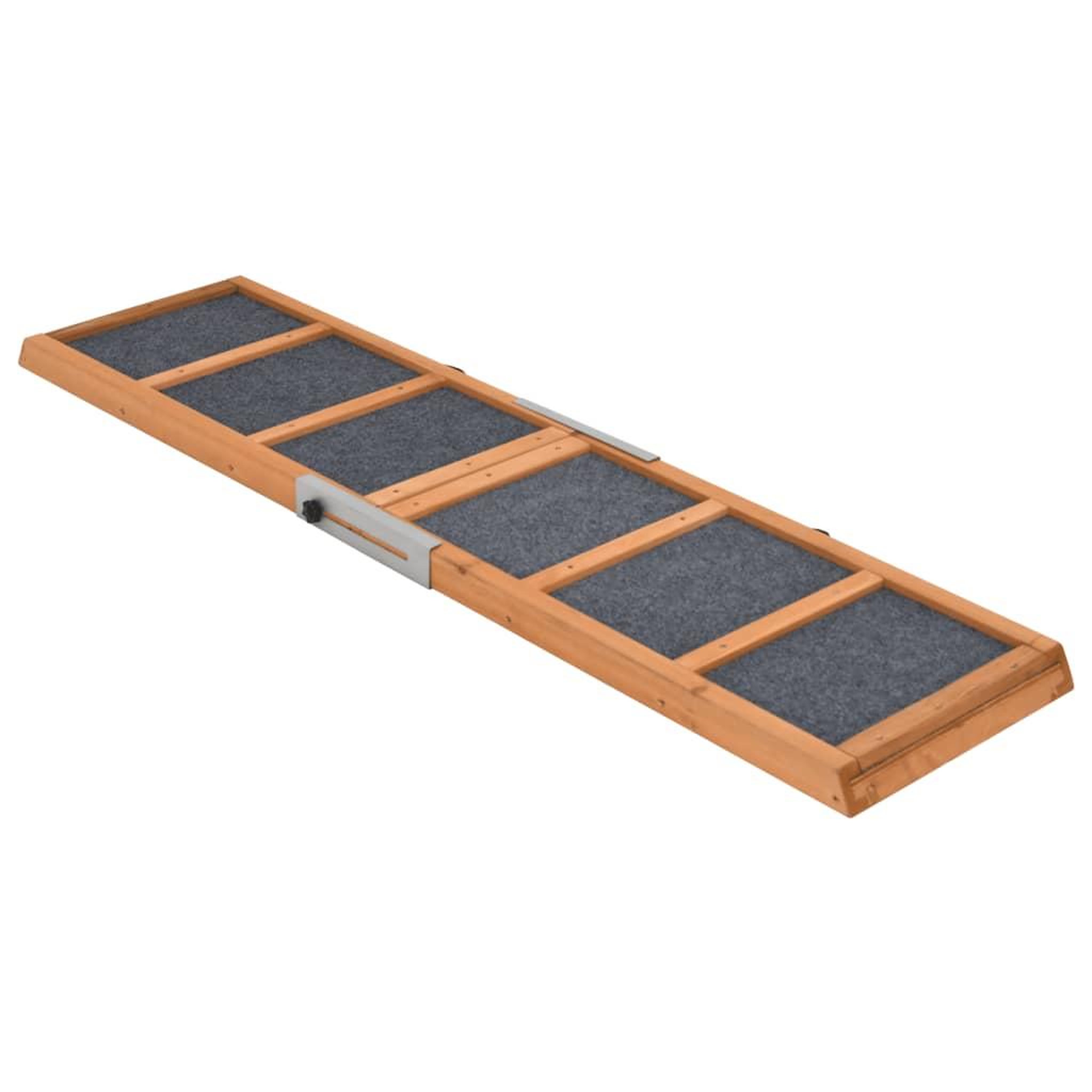 Voir la diapositive 2 : VIDAXL Rampe pour chiens gris 120x30 cm bois de sapin solide