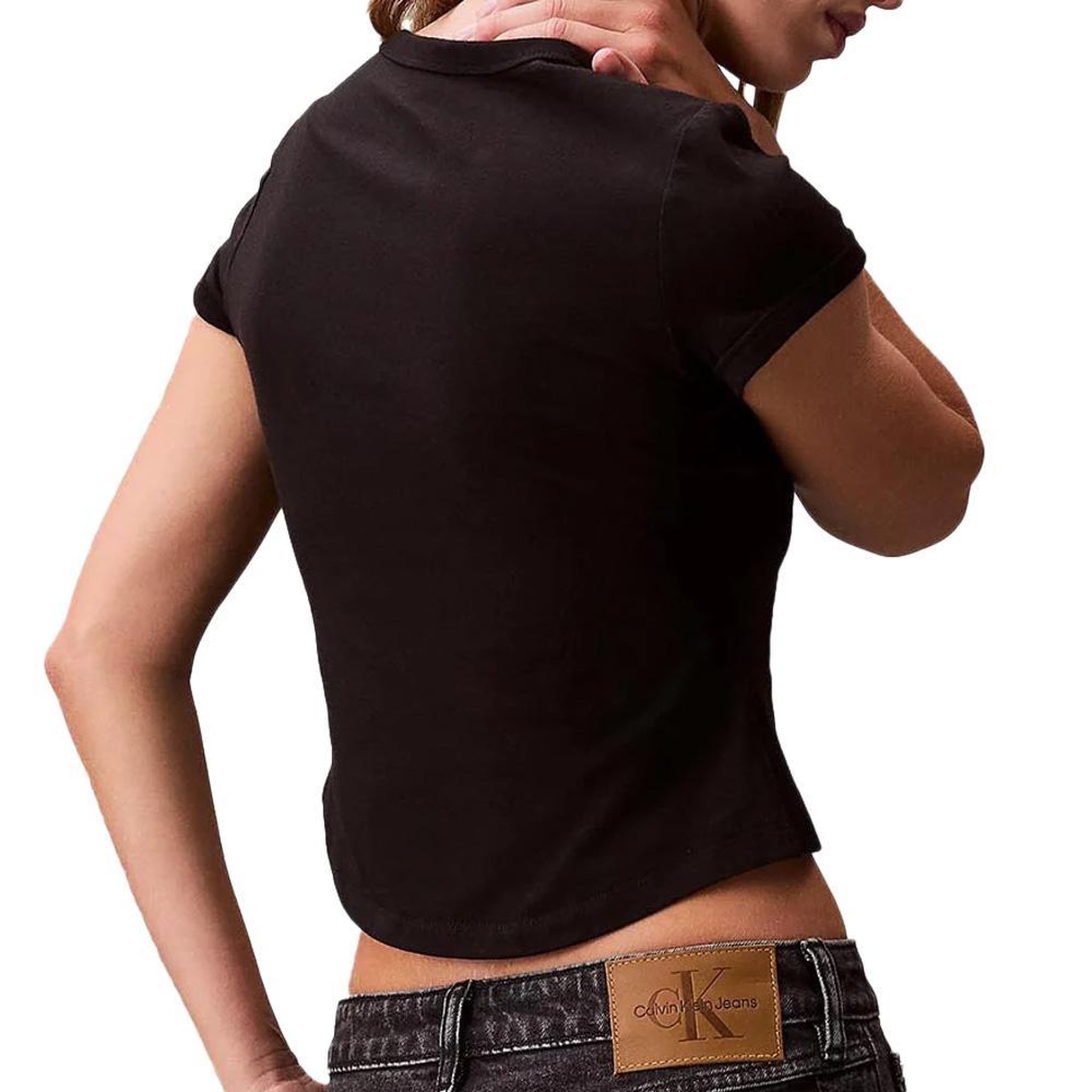 Voir la diapositive 2 : CALVIN KLEIN JEANS T-Shirt Noir Femme Calvin Klein Jean Baby