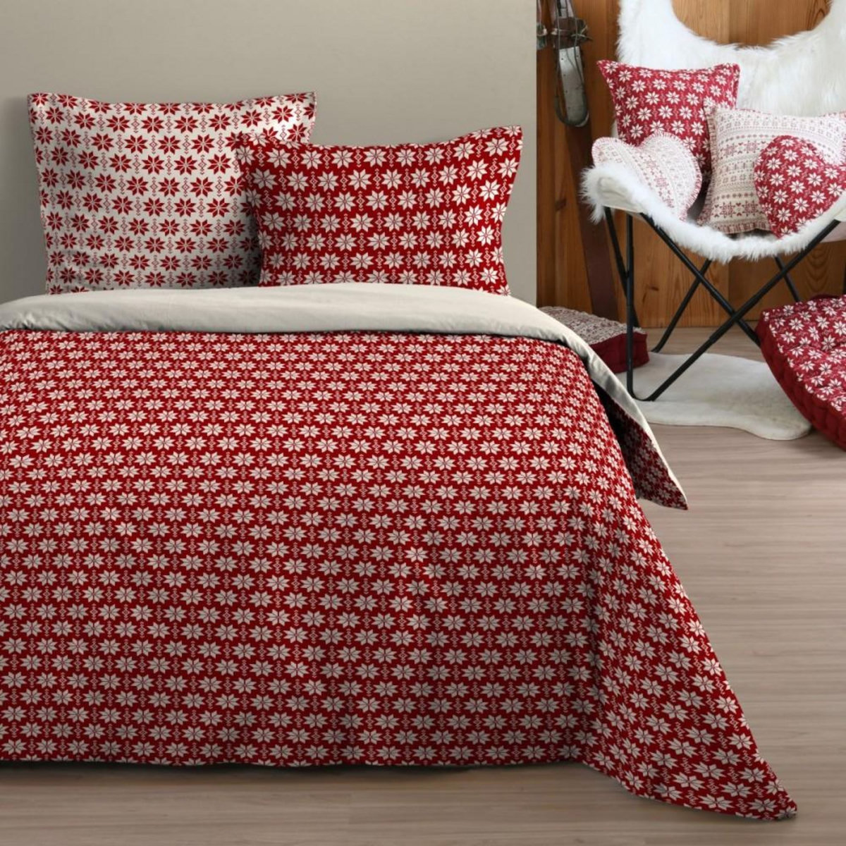 STOF Housse de couette 260x240 VALGENIS + 2 taies coton 57 fils