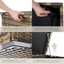Voir la diapositive 5 : tectake Coffre de jardin caisse de rangement pour coussins 750 l, avec cadre en aluminium et tressage en rotin marron naturel