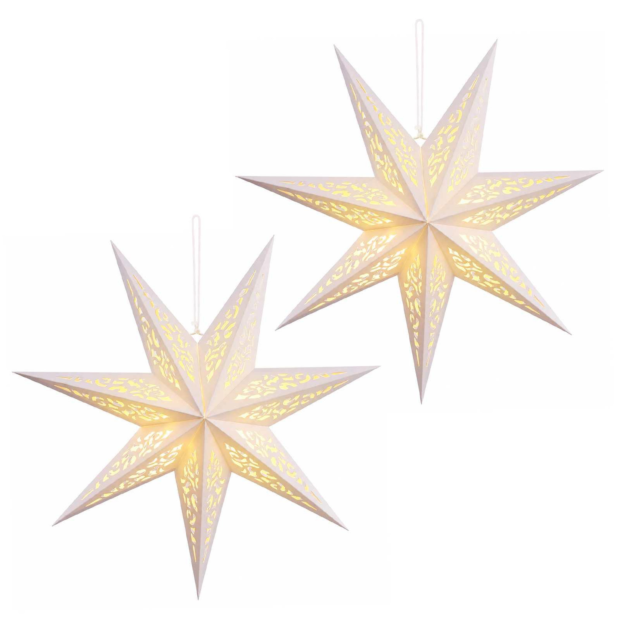 VIDAXL Eclairage de Noël RAAHE 2 pc 10 LED Blanc chaud 45 x 6 x 45 cm