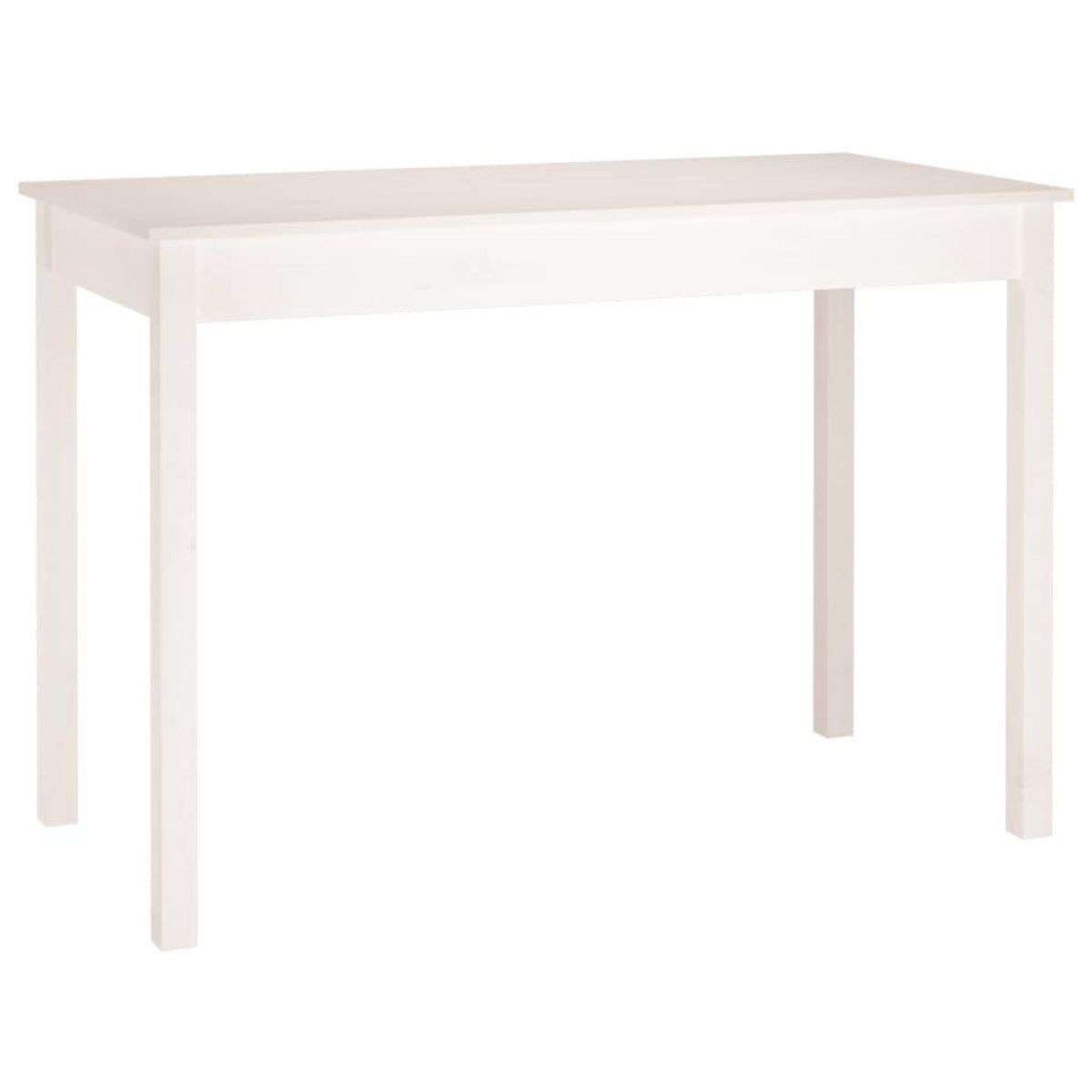 VIDAXL Table a manger Blanc 110x55x75 cm Bois massif de pin