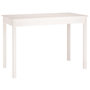 Voir la diapositive 2 : VIDAXL Table a manger Blanc 110x55x75 cm Bois massif de pin