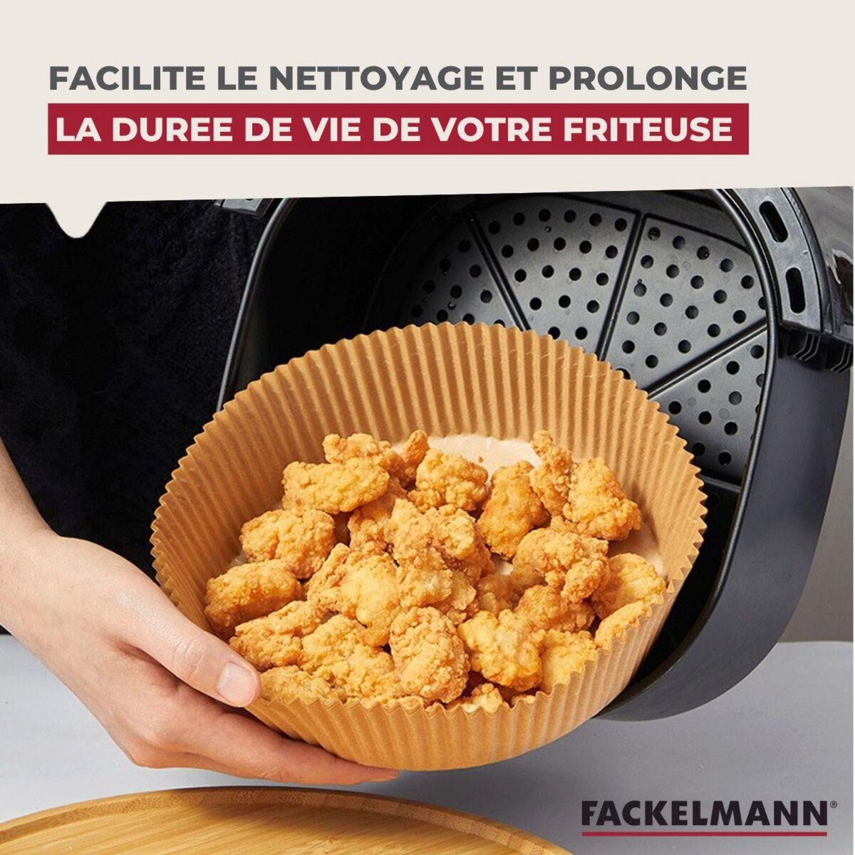 Fackelmann Lot de 300 Moules en papier air fryer ronds 20 cm Fackelmann
