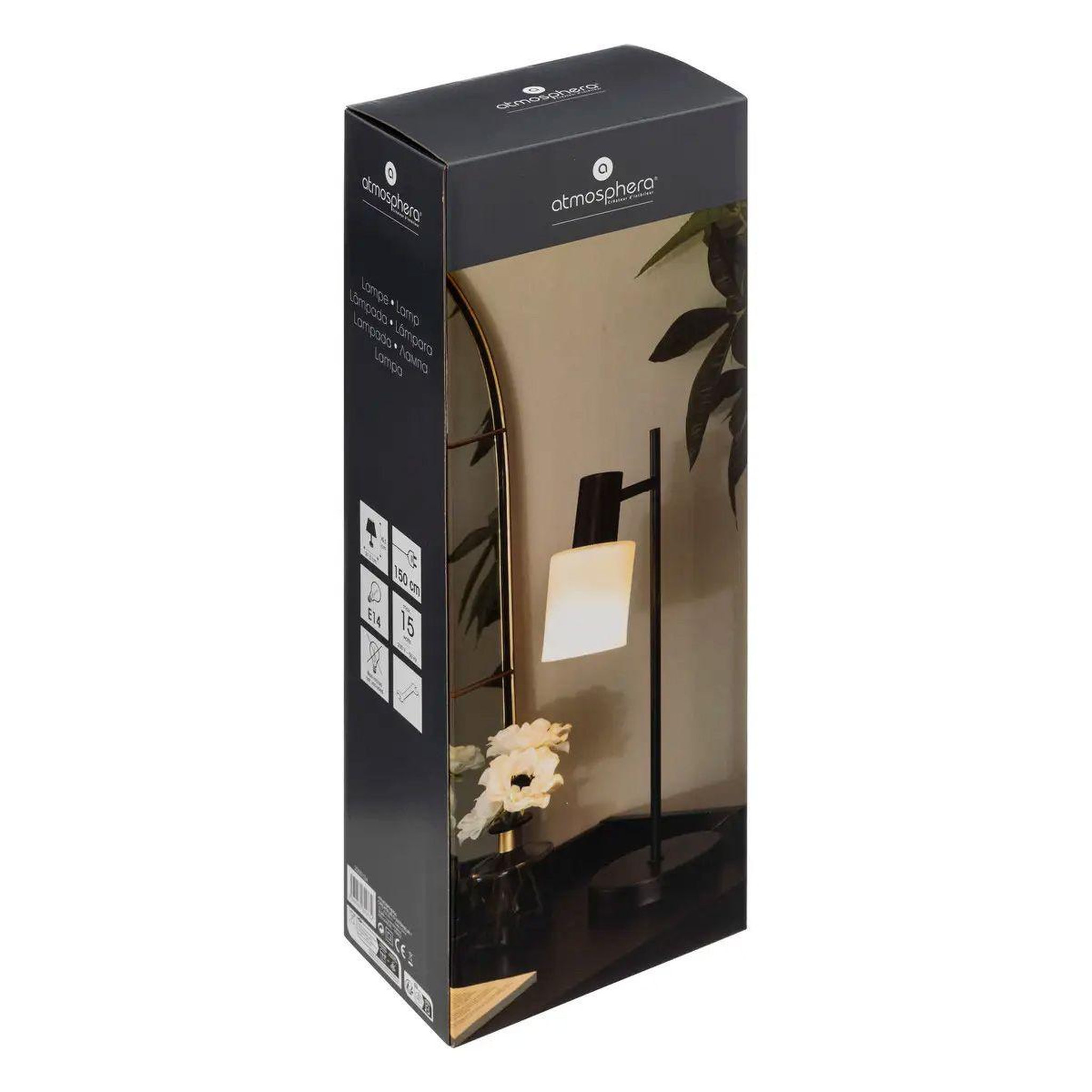 Voir la diapositive 5 : ATMOSPHERA Lampe à poser design en métal  tais  45cm noir