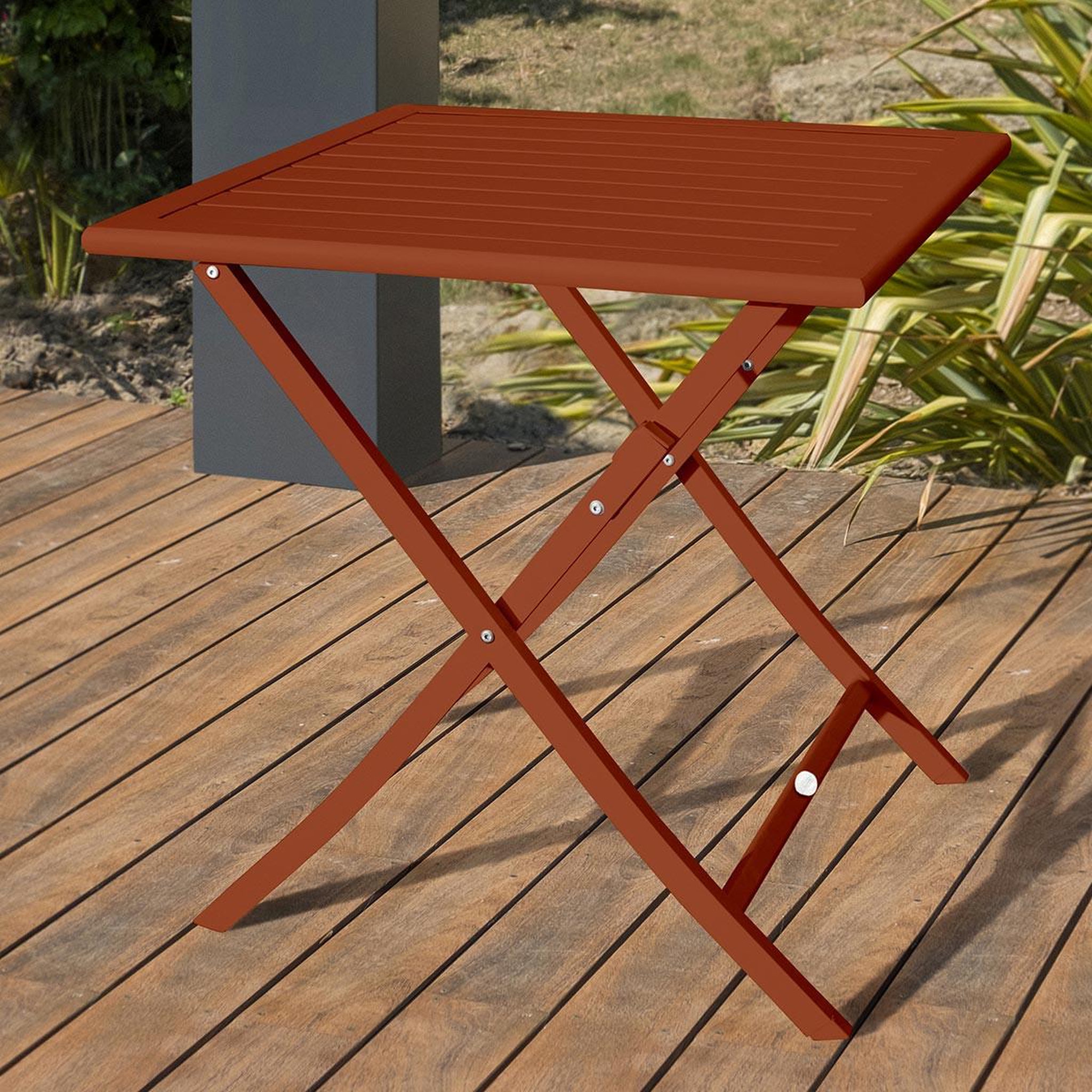 Voir la diapositive 5 : Paris Prix Table de jardin pliante  marius  70cm terracotta