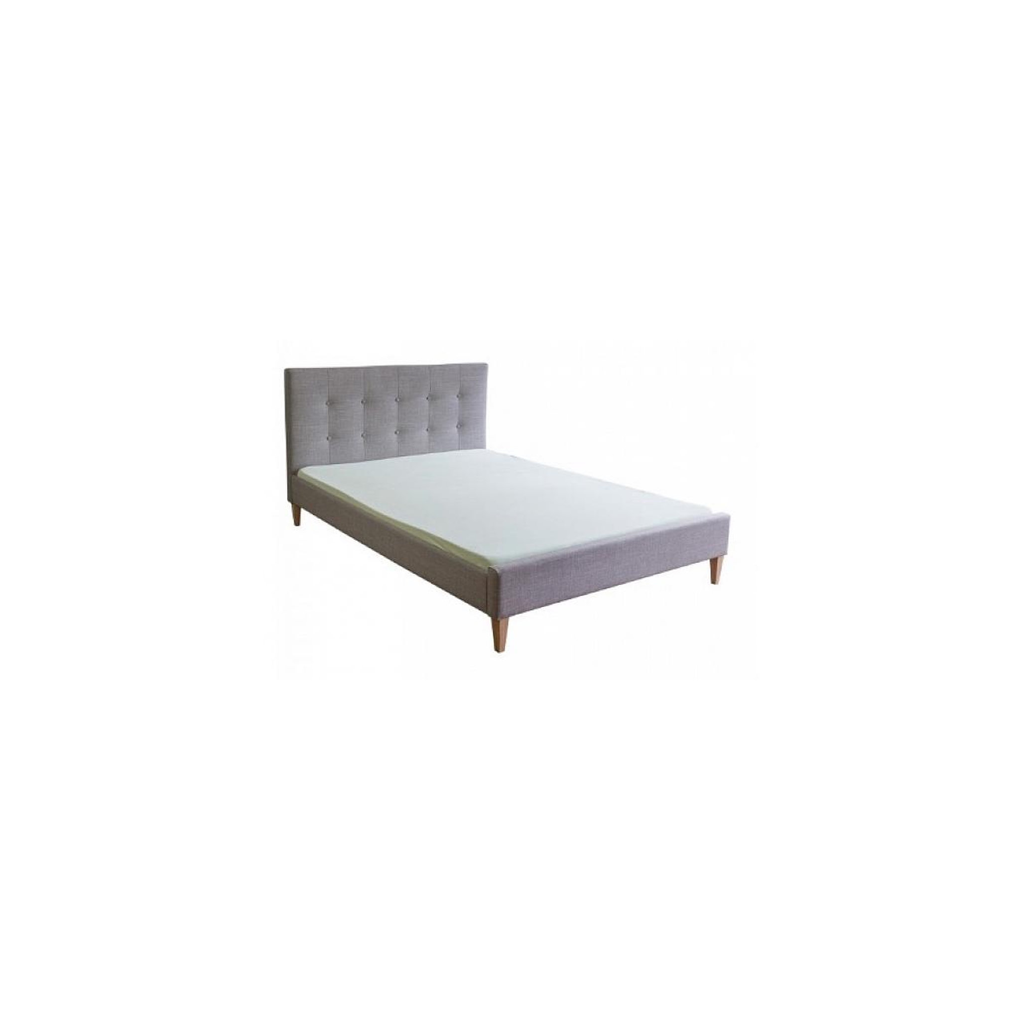 HomeStyle4U Lit double rembourré en tissu gris 140 x 200 cm avec tête de lit élégante