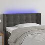 Voir la diapositive 1 : VIDAXL Tete de lit a LED Gris fonce 103x16x78/88 cm Velours