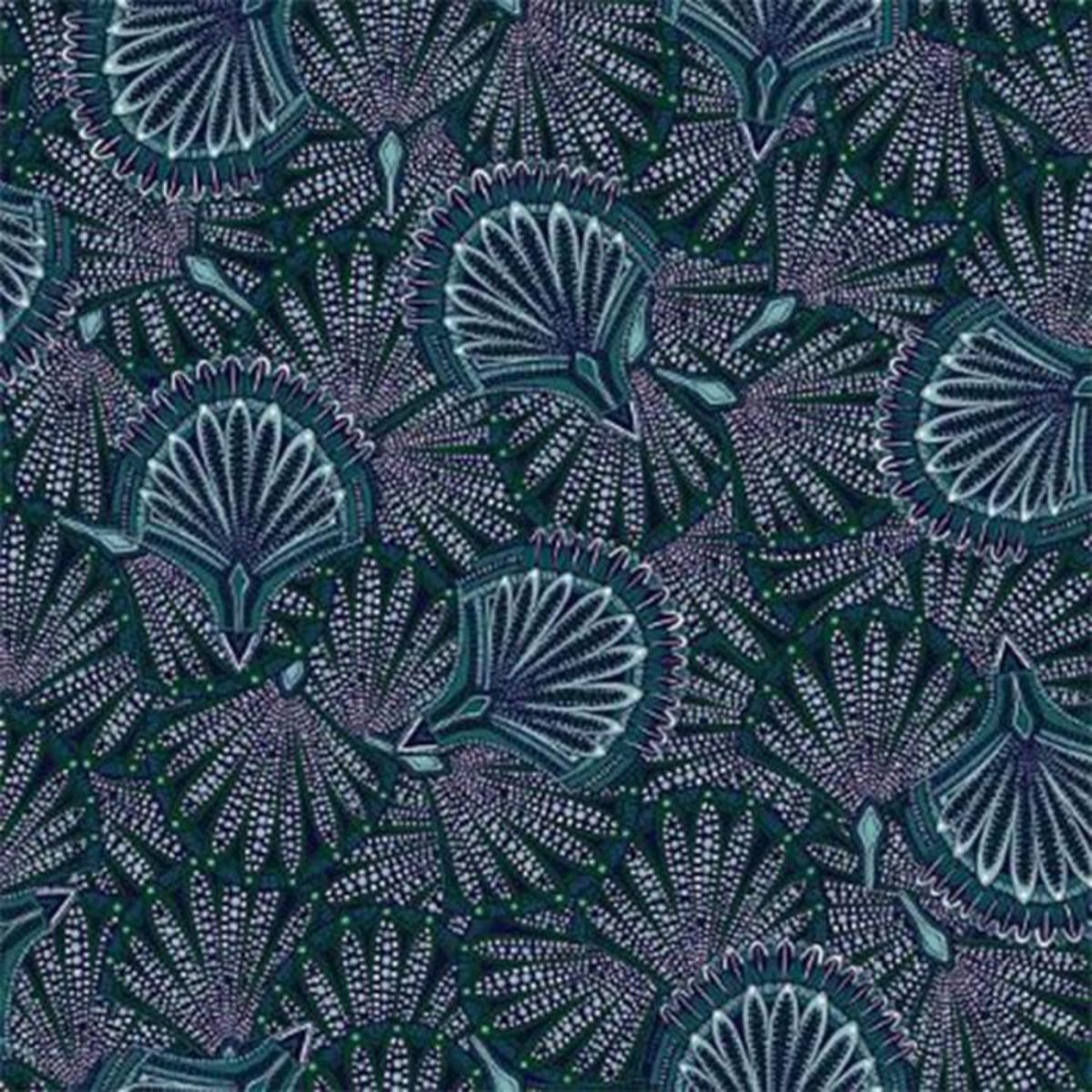 ATMOSPHERA Parure de Lit 3 Pièces  Eventail  240x220cm Bleu