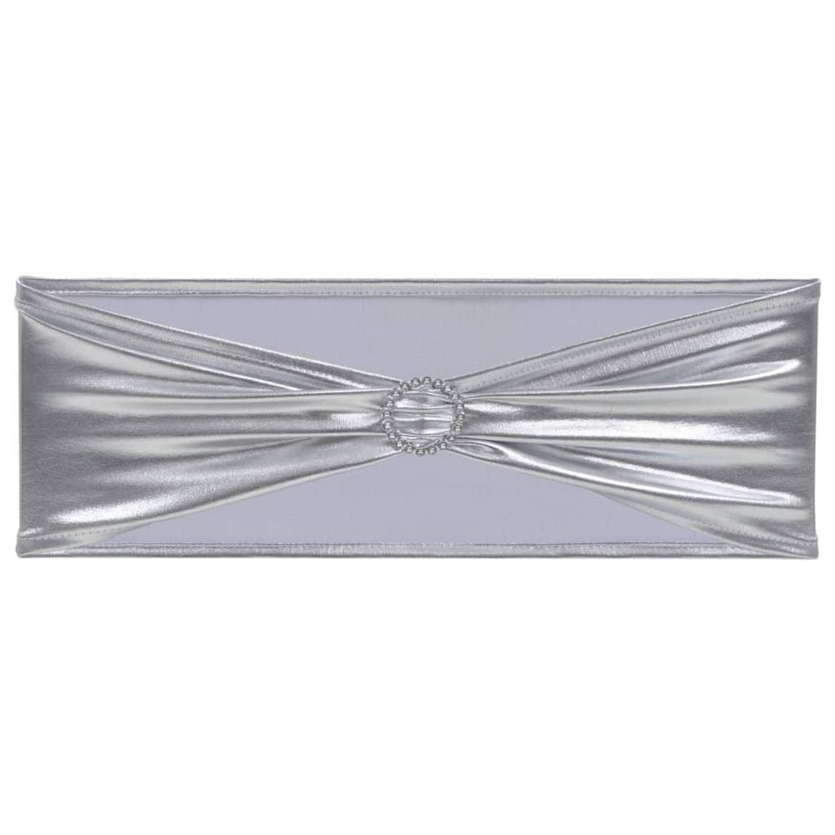 VIDAXL Ruban elastique de chaise 25 pcs avec boucle a diamants Argente