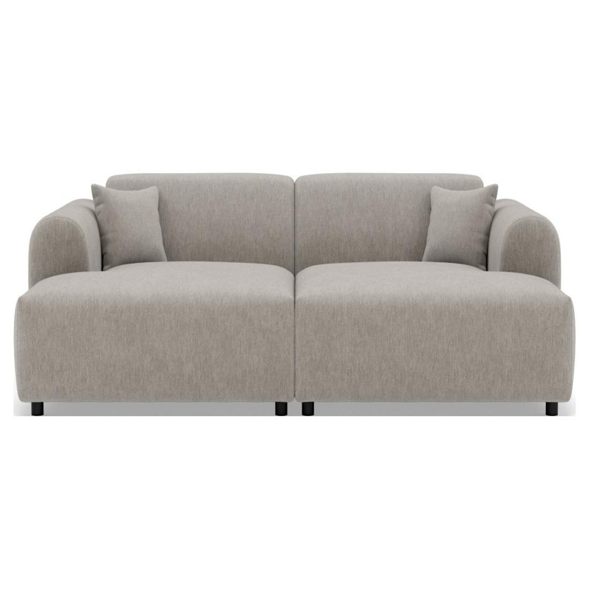 LISA DESIGN Aumance - canapé droit 4 places avec double méridienne assise profonde en velours texturé