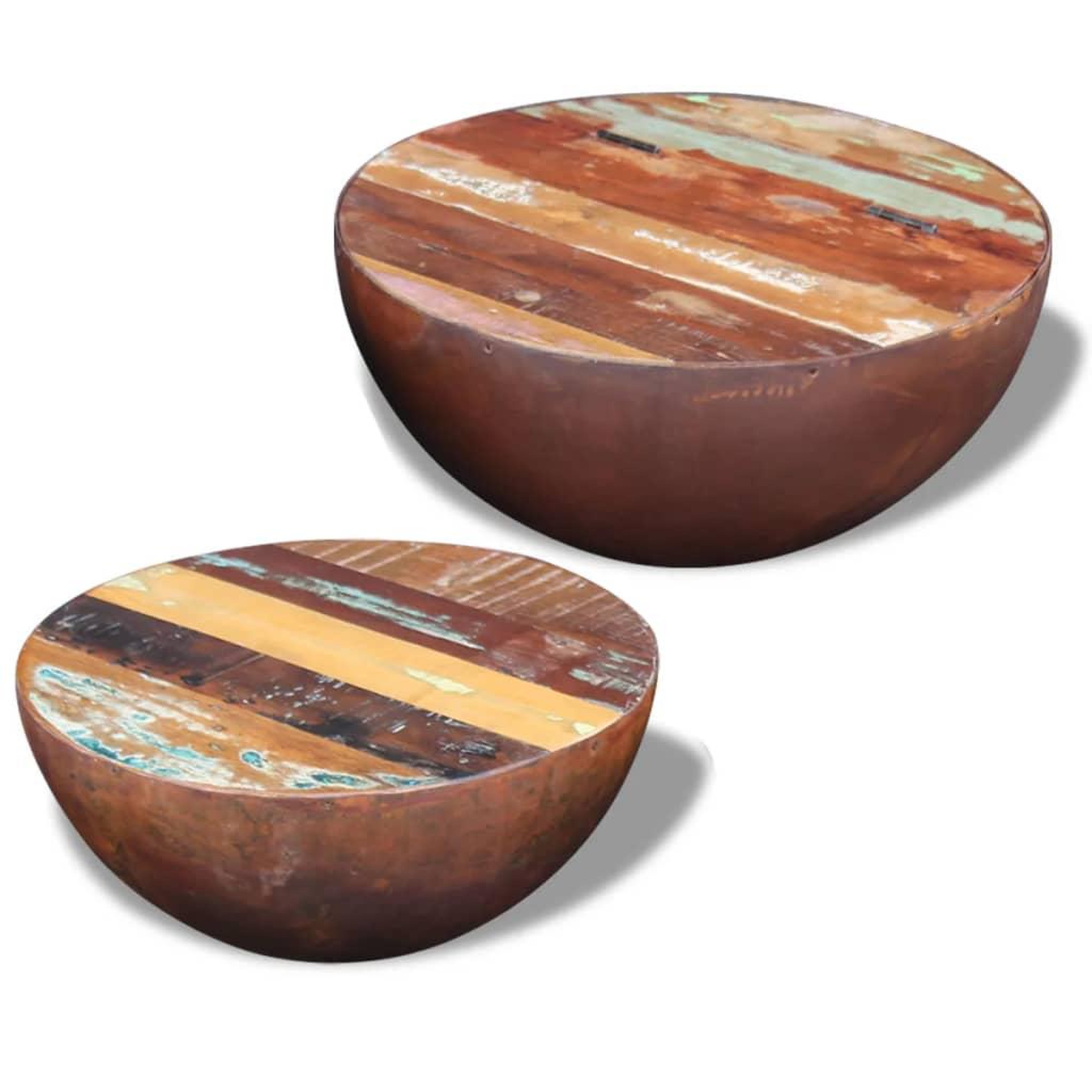 Voir la diapositive 1 : VIDAXL Ensemble de 2 tables basses Bois de recuperation massif