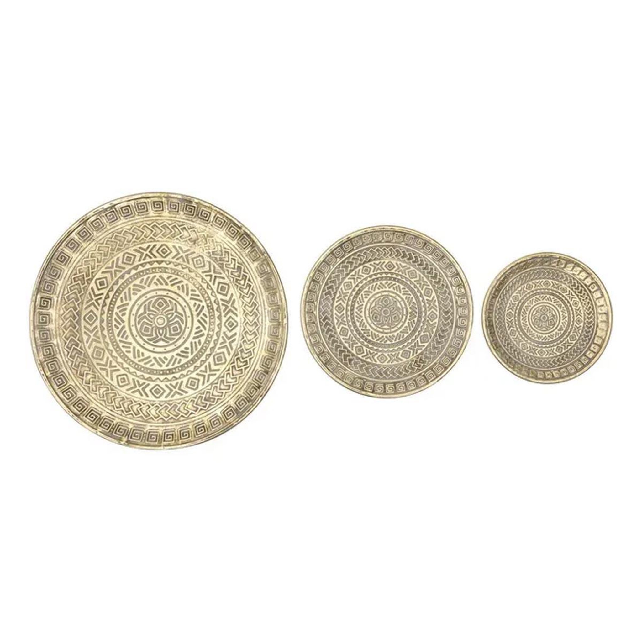 ATMOSPHERA Lot de 3 plateaux déco en métal  samir  57cm doré