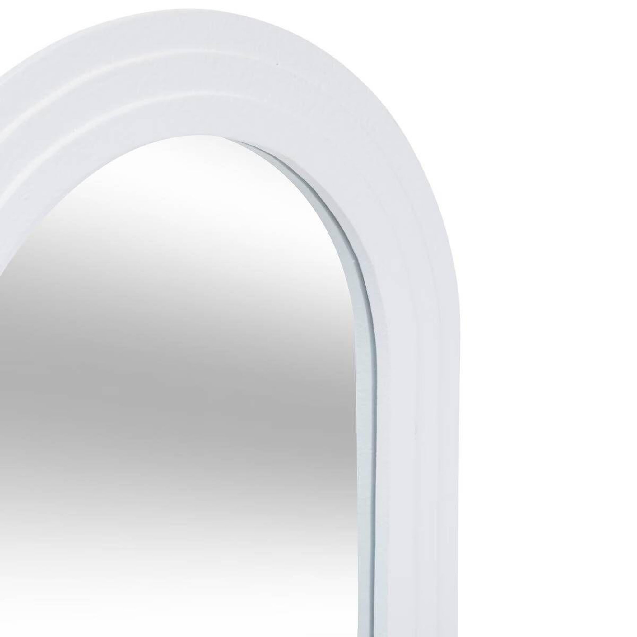 Voir la diapositive 2 : ATMOSPHERA Miroir mural en bois  emily  55cm blanc