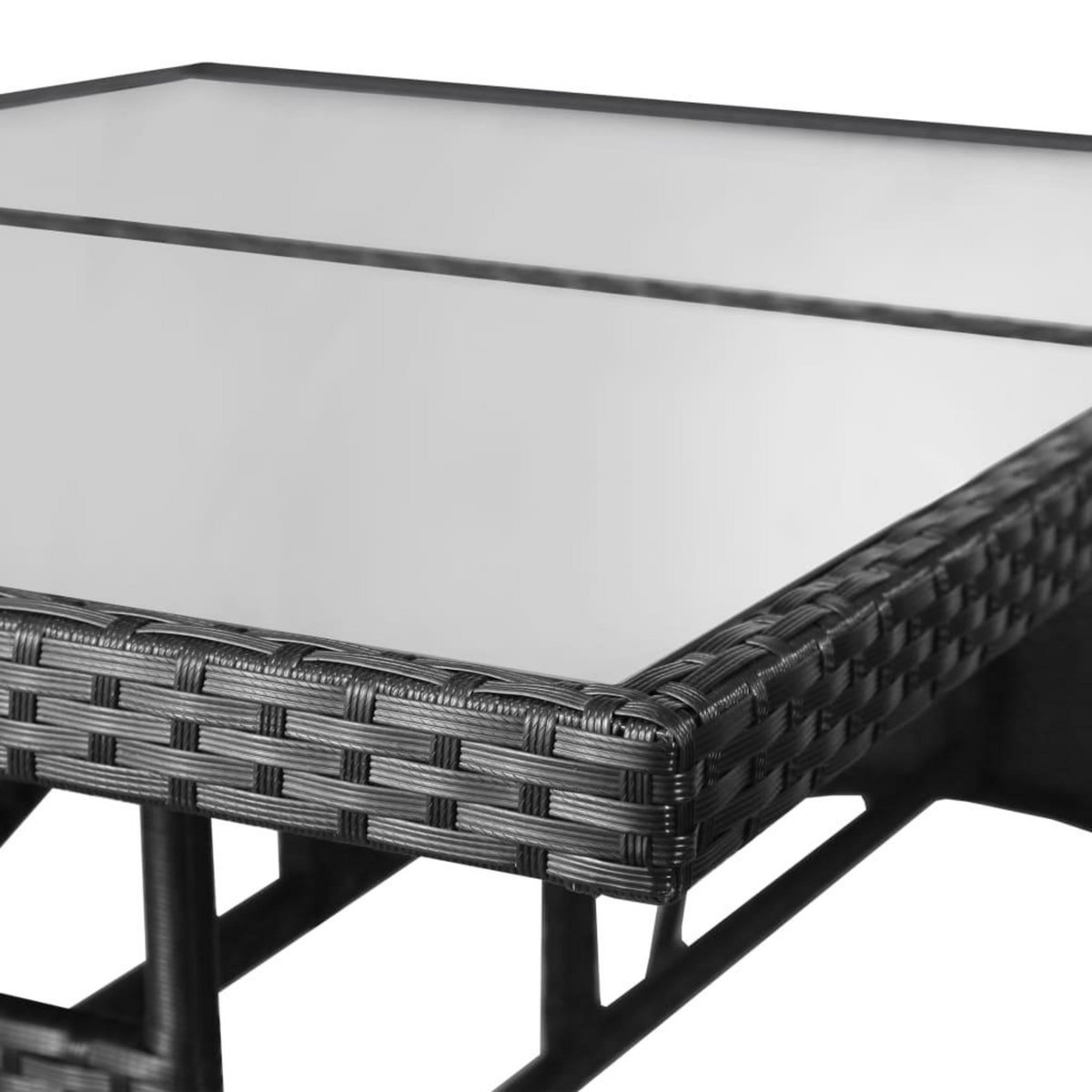 VIDAXL Table de jardin Noir 140x80x74 cm Resine tressee