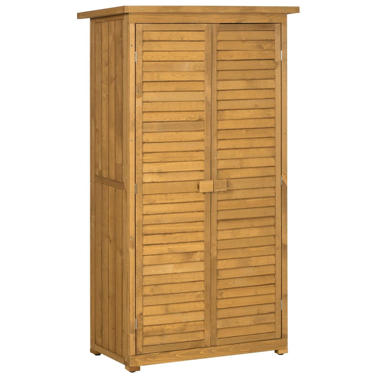 OUTSUNNY Armoire de jardin abri jardin remise pour outils sur pied 2 étagères portes persiennes toit bitumé étanche bois sapin pré-huilé