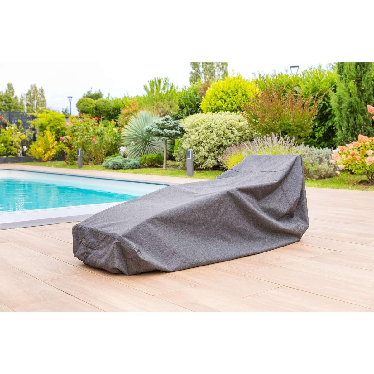 HESPERIDE Housse de protection pour transat M HAMBO - 170 x 90 x 60 cm - Gris