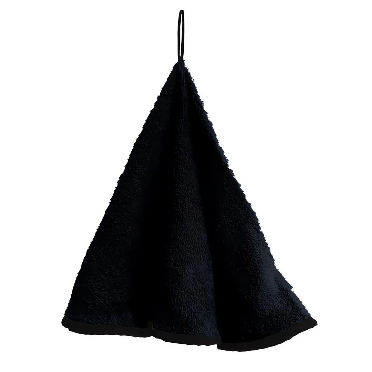 SOLEIL D'OCRE Torchon rond en coton EPONGE anthracite, par Soleil d'ocre