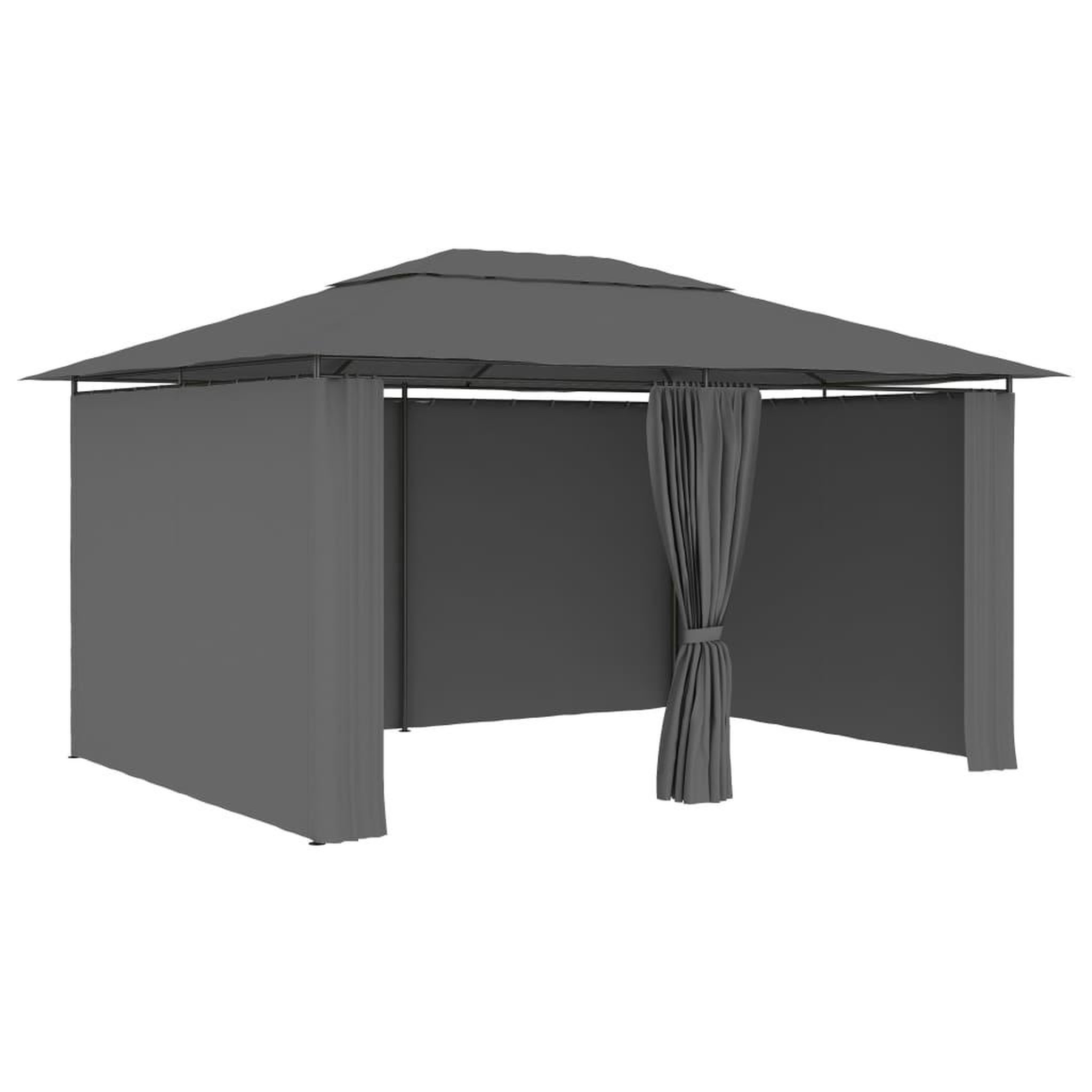 Voir la diapositive 1 : VIDAXL Tonnelle de jardin avec rideaux 4 x 3 m Anthracite