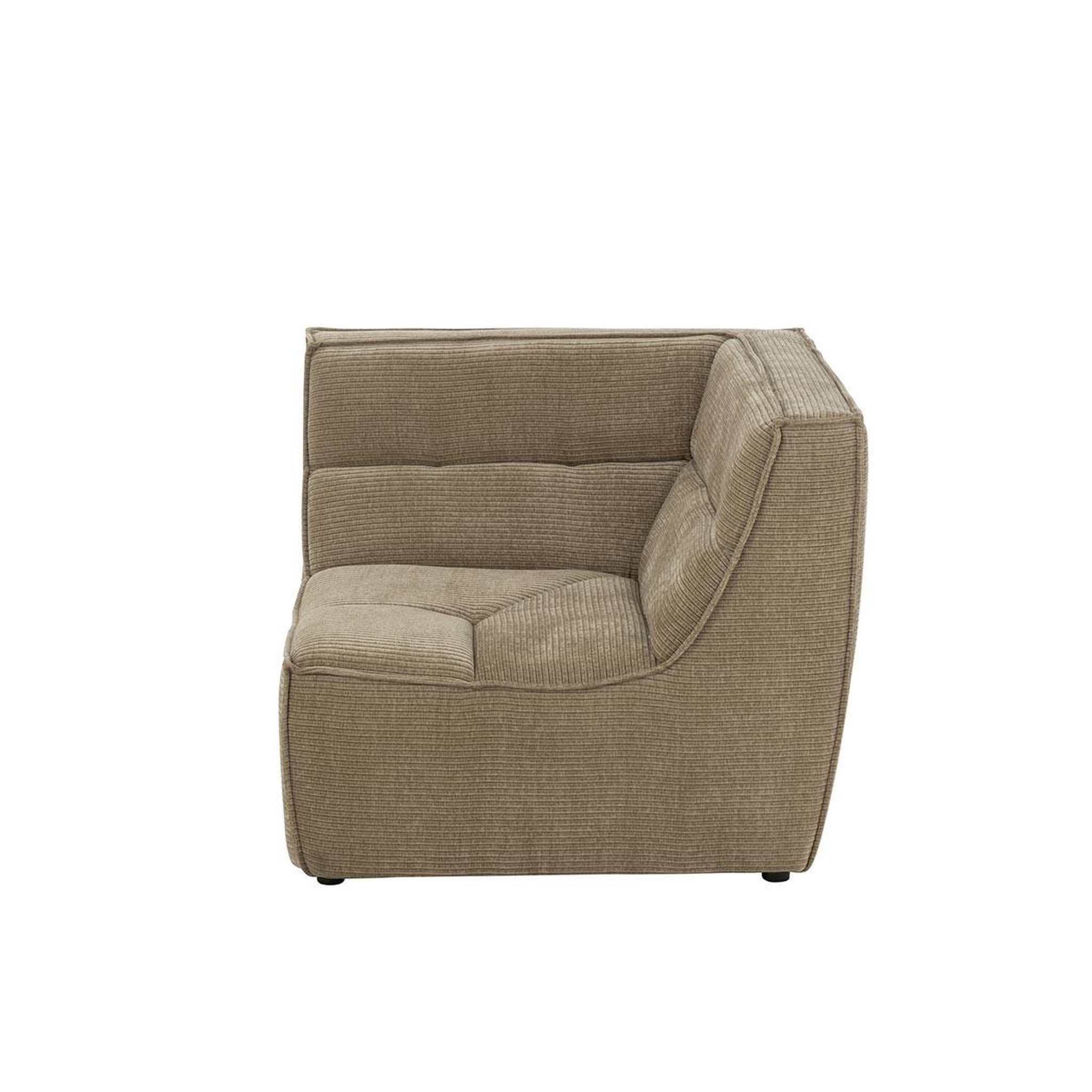 Voir la diapositive 4 : J-LINE Module canapé d'angle matelassé  grid  98cm taupe foncé