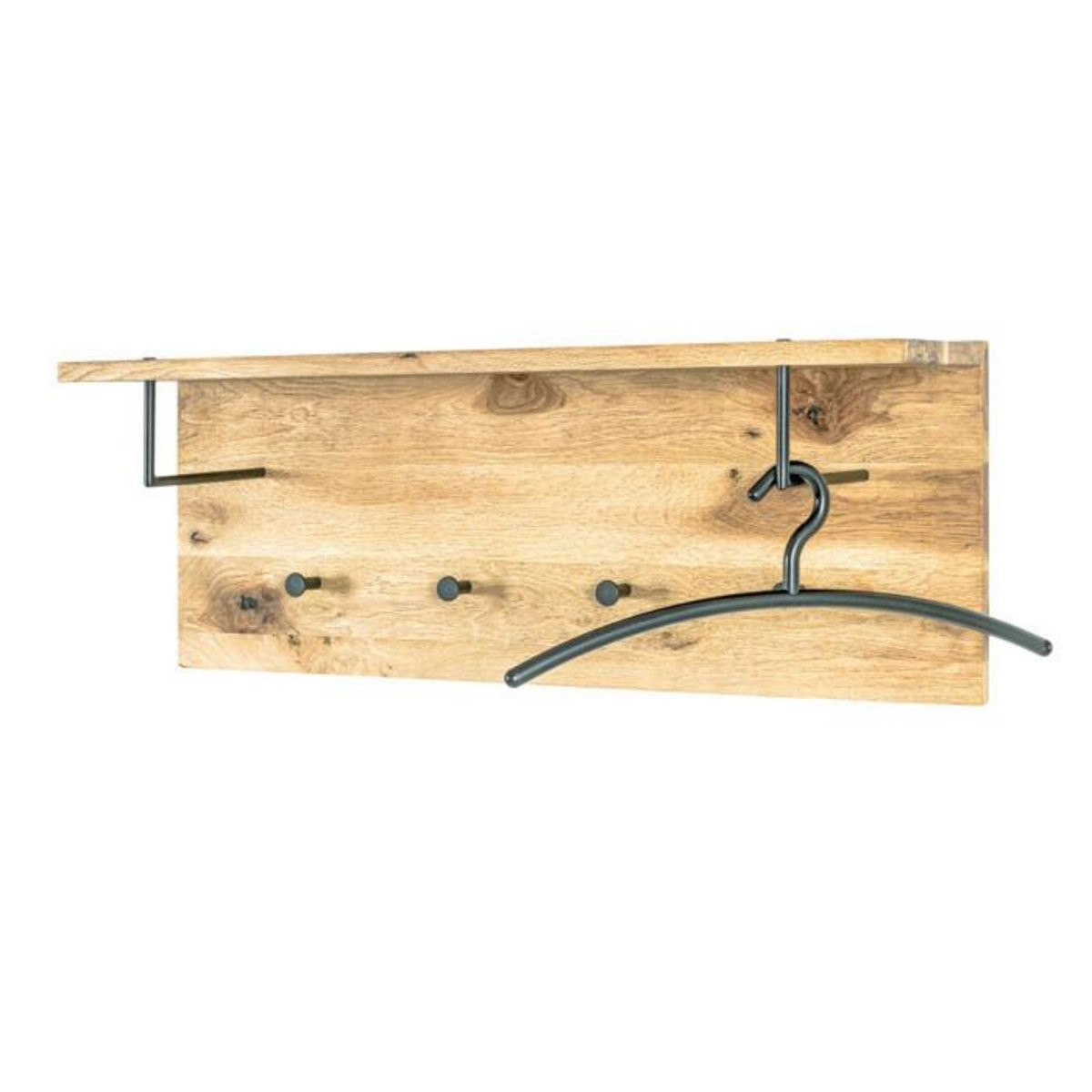 Paris Prix Patère Murale 4 Crochets & Cintre  Royal Oak  80cm Naturel